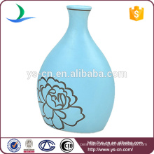 2015 hot sale YSv0179-01 matt blue vase with floral